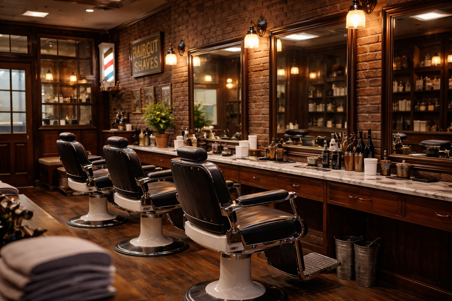 Moderne kapperszaak interieur met professionele styling.