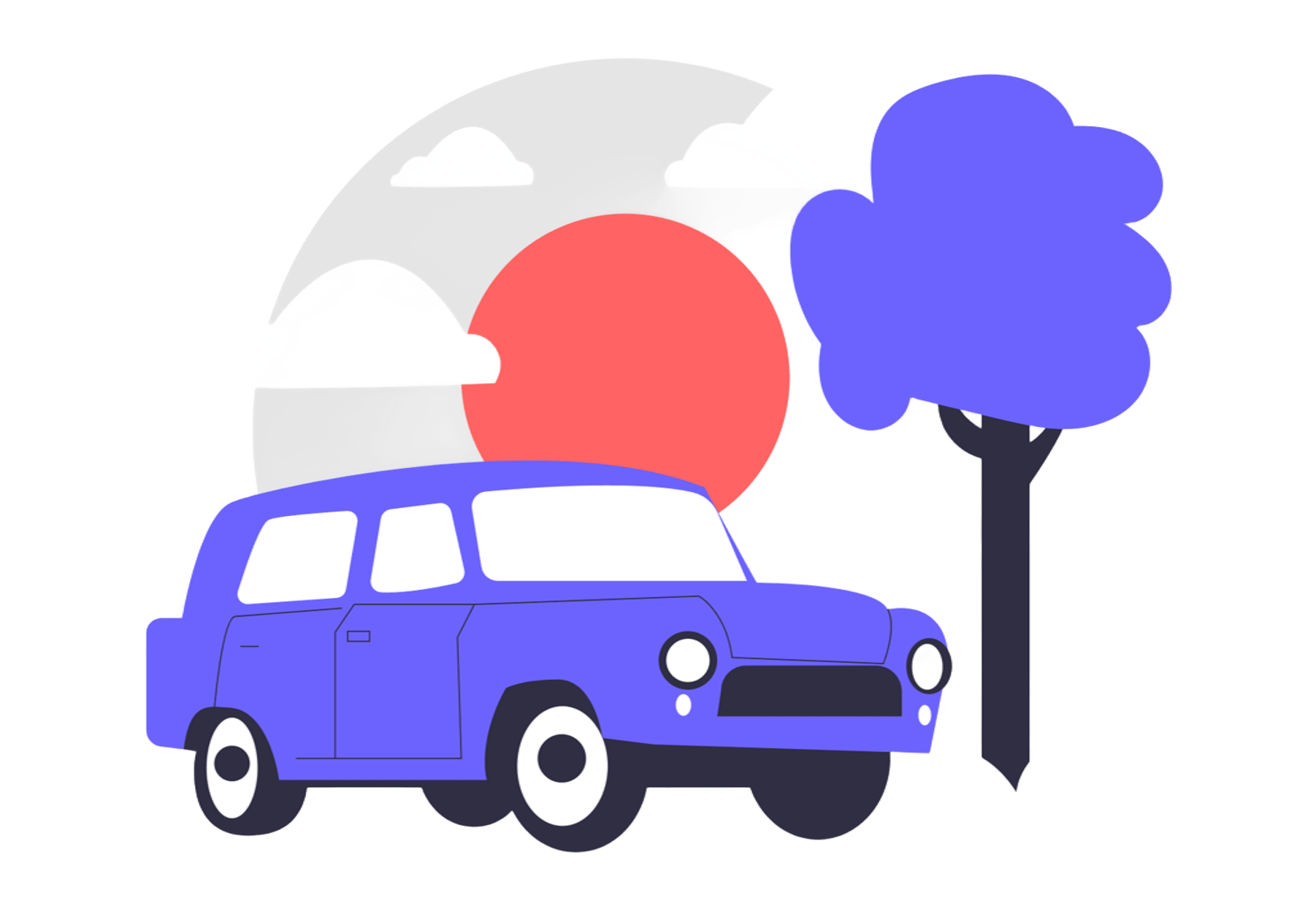Een taxichauffeur rijdt tijdens een zonsondergang met een taxi website op de dashboard in de auto.